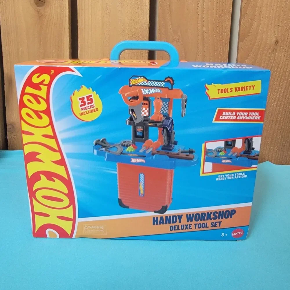 Hot Wheels 2025 Handy Workshop Deluxe Kids Tool Set Playset New 35 Pieces Incld